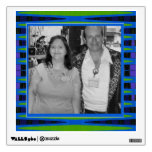modern blue green abstract  photo frame wall decals