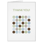 Modern Blue Green Brown Dot Thank You Notes Greeting Cards
