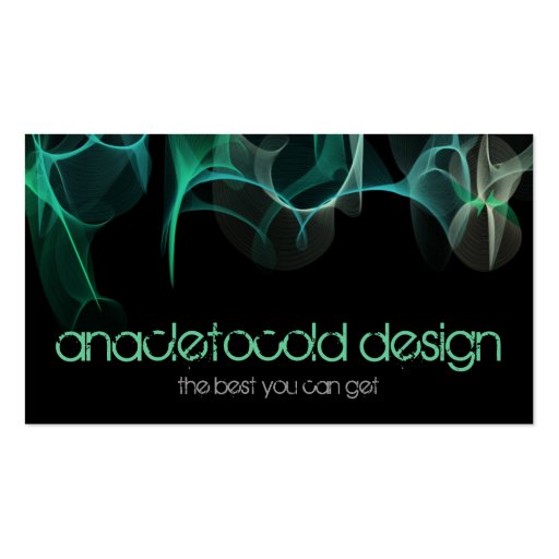 modern blue green smoke bussiness card business card template (front side)
