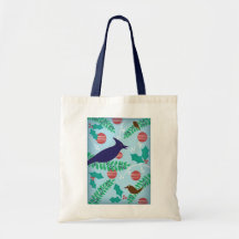 Modern Blue Jay Christmas Bag