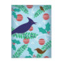 Modern Blue Jay Happy Holiday Postcard