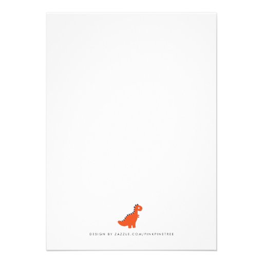 Modern Blue Orange Dinosaur Baby Shower Invitation