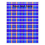 Modern blue orange plaid customized letterhead
