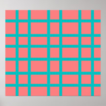 Modern blue patterned grid design poster