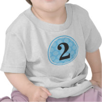 Modern Blue Polka Dot Second Birthday Boy Number 2 Tee Shirts