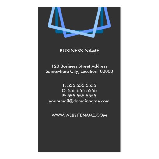 Modern Blue Professional Business Cards (back side)