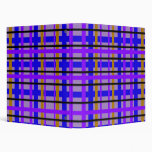 Modern blue purple and brown plaid vinyl binders