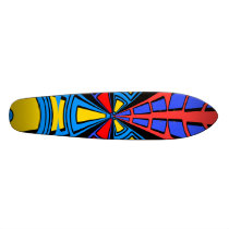 Modern blue red semi-circle design skateboards