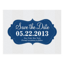 Modern Blue Save the Date Postcard postcards