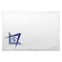 Modern Blue Square & Compasses Place Mats