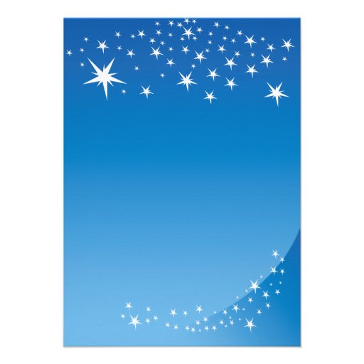 Modern Blue Star Boys Baby Shower Invitation