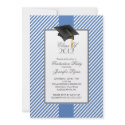 Modern Blue Stripe Graduation Party Invitation invitation