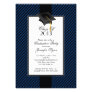 Modern Blue Stripe Graduation Party Invitation Modern Blue Stripe Graduation Party Invitation
