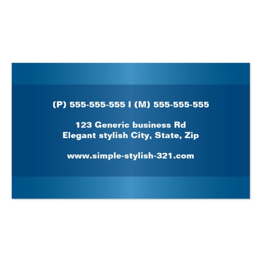 Modern blue stylish dark professional generic business card (back side)