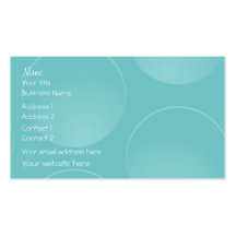 Modern blue teal bubbles business card