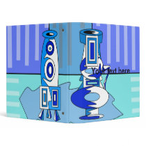 Modern blue vases 3 ring binders
