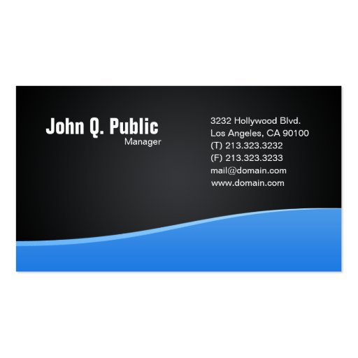 Modern Blue Wave Business Card (front side)