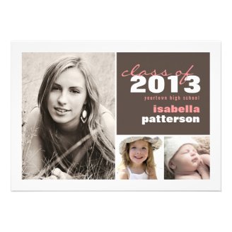 Modern & Bold 3 Photo Graduation Announcement