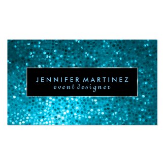 Modern Bold Black And Blue Glitter 2 Business Card Template