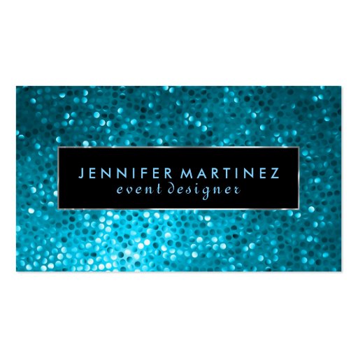 Modern Bold Black And Blue Glitter 2 Business Card Template (front side)