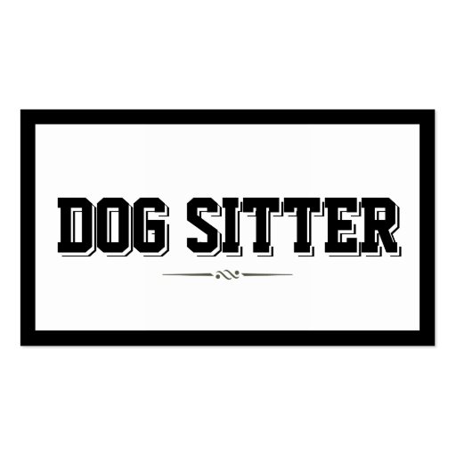 Modern Bold Border Dog Sitter Business Card (front side)