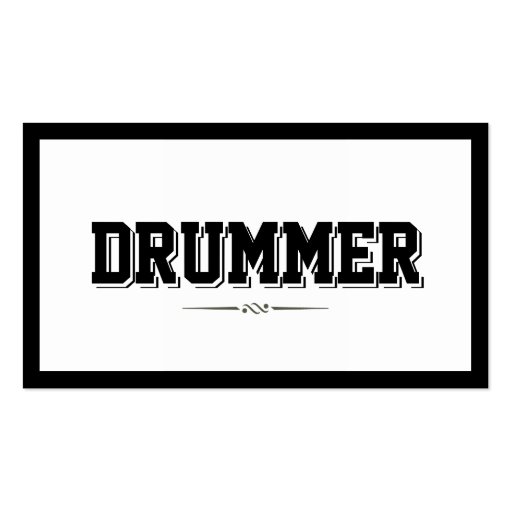 Modern Bold Border Drummer Business Card