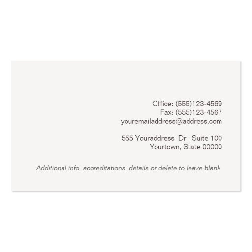 Modern Bold Font Attorney at Law Business Card (back side)