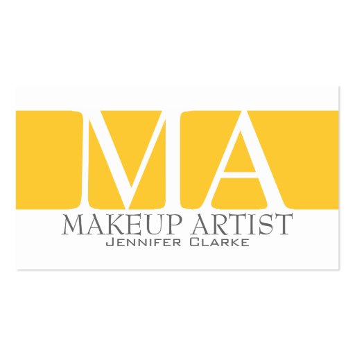 Modern Bold Makeup Artist Business Cards (front side)