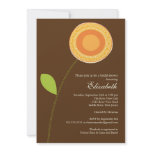Modern Bold Orange Bloom Bridal Shower Invitation