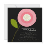 Modern Bold Pink Bloom Bridal Shower Invitation