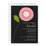 Modern Bold Pink Bloom Bridal Shower Invitation