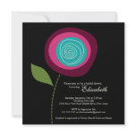 Modern Bold Pink Bloom Bridal Shower Invitation