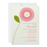 Modern Bold Pink Bloom Bridal Shower Invitation