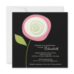 Modern Bold Pink Bloom Bridal Shower Invitation