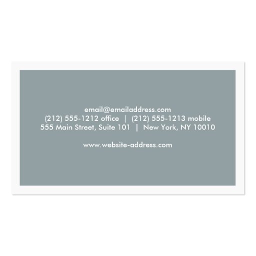 MODERN & BOLD - Slate/White Business Card Templates (back side)