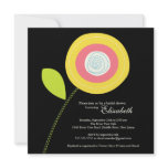 Modern Bold Yellow Bloom Bridal Shower Invitation