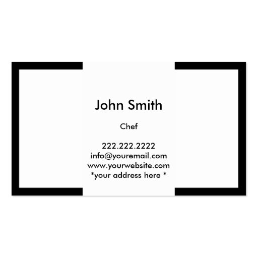 Modern Border Dining/Catering Business Card (back side)