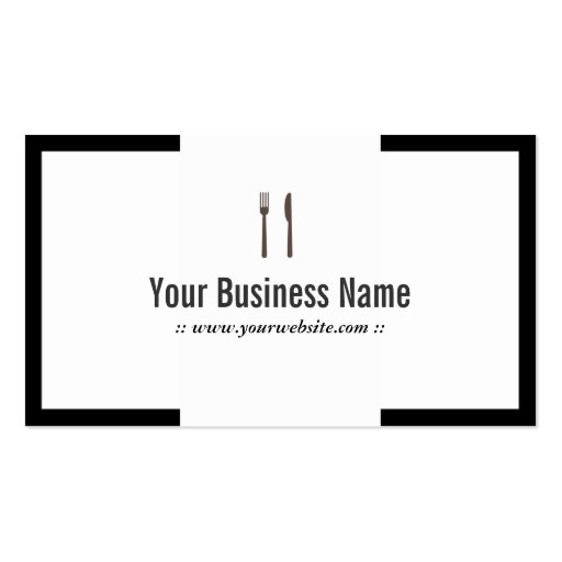 Modern Border Dining/Catering Business Card (front side)