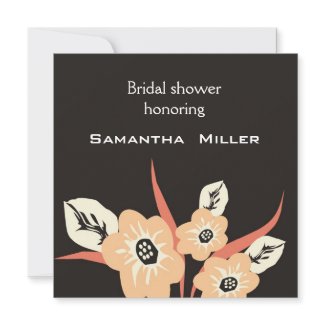Modern Bridal Shower Invitations::Black invitation