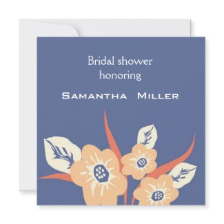 Modern Bridal Shower Invitations::Blue invitation