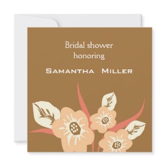 Modern Bridal Shower Invitations::Brown invitation