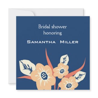 Modern Bridal Shower Invitations::Navy Blue invitation