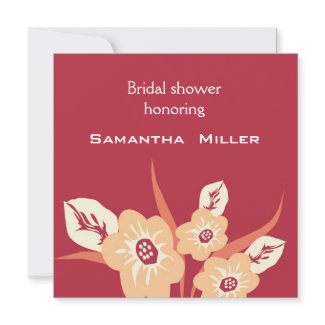 Modern Bridal Shower Invitations::Red invitation