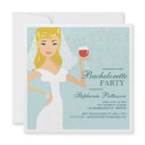 Modern Bride Wine Bachelorette Party Invitation