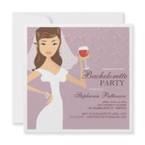 Modern Bride Wine Bachelorette Party Invitation