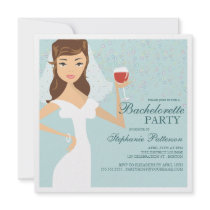 Modern Bride Wine Bachelorette Party Invitation