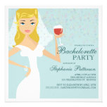 Modern Bride Wine Bachelorette Party Invitation