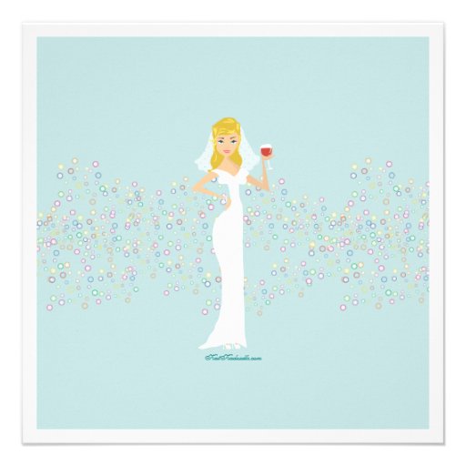 Modern Bride Wine Bachelorette Party Invitation