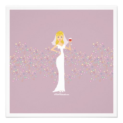 Modern Bride Wine Bachelorette Party Invitation