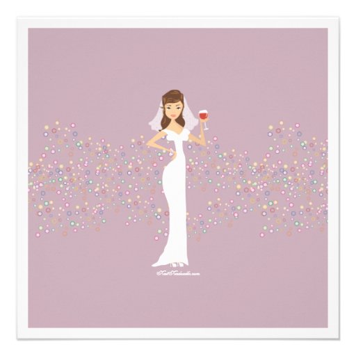 Modern Bride Wine Bachelorette Party Invitation